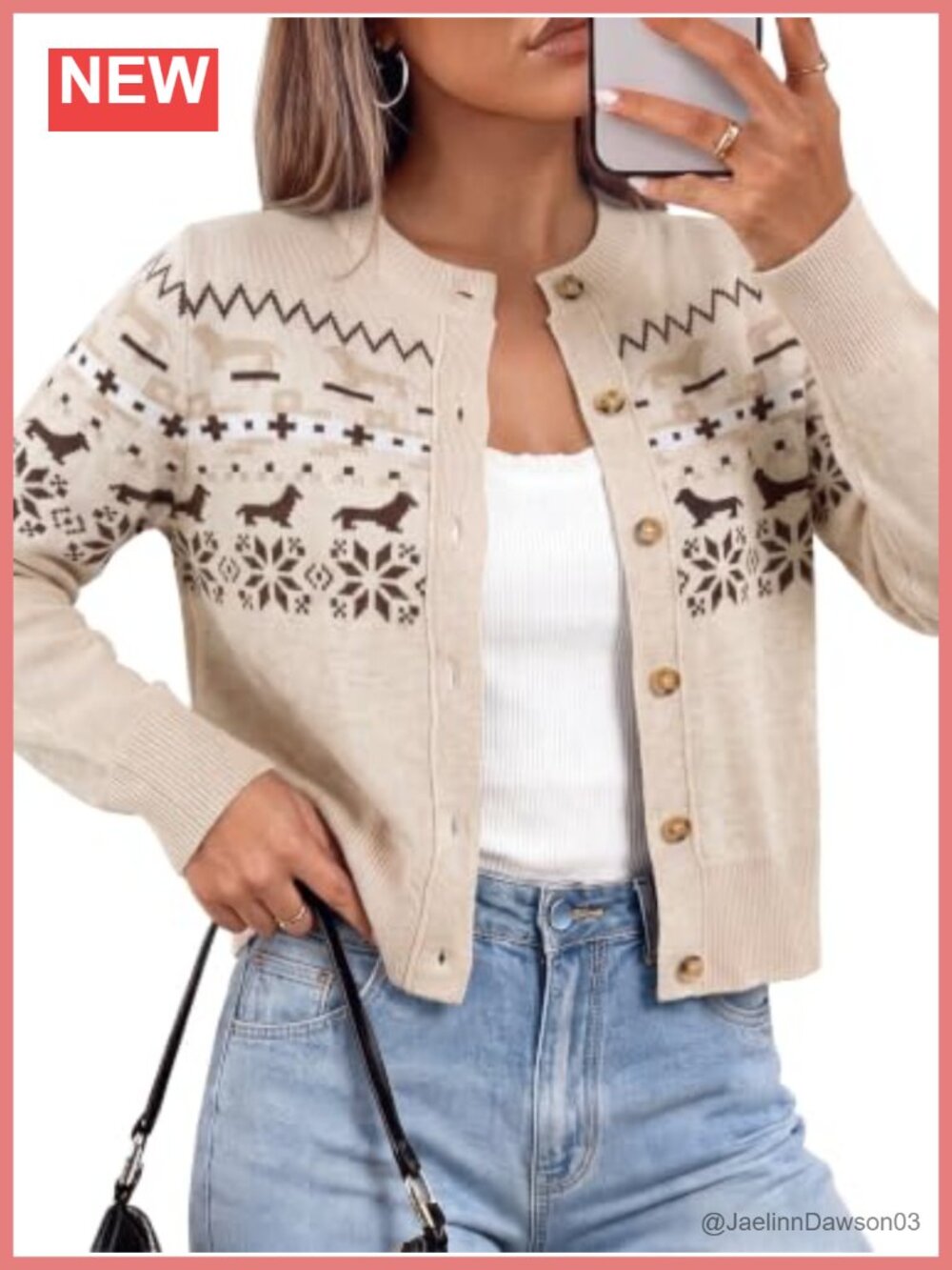 Fair Isle Button Front Knit Cardigan Sweater